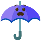 guarda-chuva + rosto angustiado