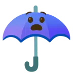guarda-chuva + rosto amedrontado