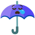 guarda-chuva + rosto sonolento
