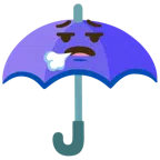 guarda-chuva + rosto exalando