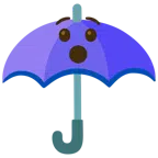 guarda-chuva + rosto surpreso
