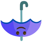 guarda-chuva + rosto de cabeça para baixo