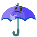guarda-chuva + rosto pensativo