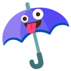 guarda-chuva + rosto bizarro