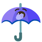 guarda-chuva + rosto bocejando