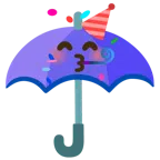 guarda-chuva + rosto festivo