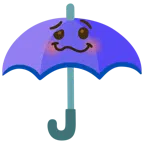 guarda-chuva + rosto embriagado