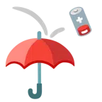 ombrello + batteria scarica