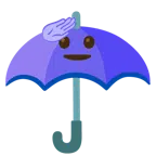 guarda-chuva + rosto saudando