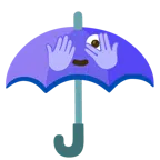 guarda-chuva + rosto com olho espiando
