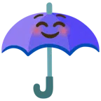 guarda-chuva + rosto sorridente