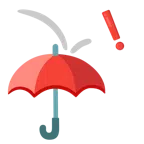 ombrello + punto esclamativo rosso