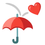 ombrello + cuore rosso