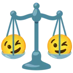 bilancia a doppio piatto + faccina che fa l’occhiolino