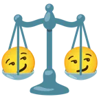 bilancia a doppio piatto + faccina con sorrisetto