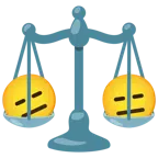 bilancia a doppio piatto + faccina inespressiva