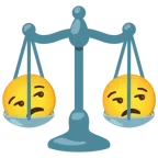 bilancia a doppio piatto + faccina contrariata