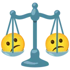 bilancia a doppio piatto + faccina confusa