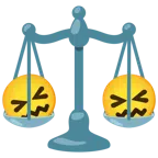 bilancia a doppio piatto + faccina frustrata