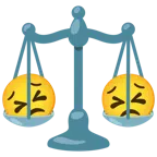 bilancia a doppio piatto + faccina perseverante