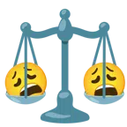 bilancia a doppio piatto + faccina esausta
