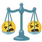 bilancia a doppio piatto + faccina stanca