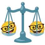 bilancia a doppio piatto + faccina nerd