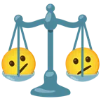 bilancia a doppio piatto + faccina perplessa