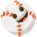 palla da baseball + faccina con un gran sorriso