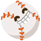 palla da baseball + faccina raggiante con occhi felici