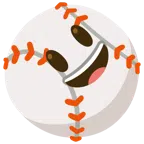 palla da baseball + faccina con sorriso e occhi spalancati