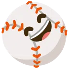 palla da baseball + faccina con sorriso e occhi sorridenti