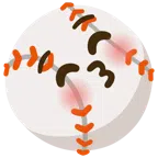 palla da baseball + faccina che bacia con occhi chiusi