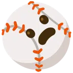 palla da baseball + faccina imbronciata con bocca aperta