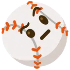 palla da baseball + faccina con sopracciglia alzate