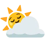 Sonne hinter Wolke + erleichtertes Gesicht