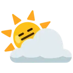 Sonne hinter Wolke + ausdrucksloses Gesicht