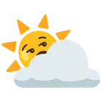 Sonne hinter Wolke + verstimmtes Gesicht