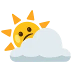 Sonne hinter Wolke + verwundertes Gesicht