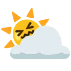 Sonne hinter Wolke + verwirrtes Gesicht