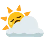 Sonne hinter Wolke + enttäuschtes Gesicht