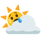 Sonne hinter Wolke + weinendes Gesicht
