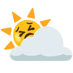 Sonne hinter Wolke + entschlossenes Gesicht