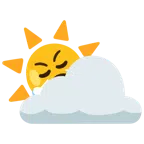 Sonne hinter Wolke + schnaubendes Gesicht