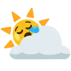 Sonne hinter Wolke + schläfriges Gesicht