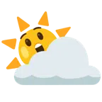 Sonne hinter Wolke + erstauntes Gesicht
