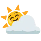 Sonne hinter Wolke + lächelndes Gesicht
