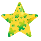 weißer mittelgroßer Stern + Puzzleteil
