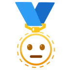 medaglia d’oro + faccina tratteggiata