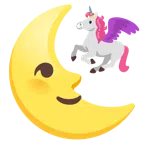 Einhorn + Mondsichel mit Gesicht rechts